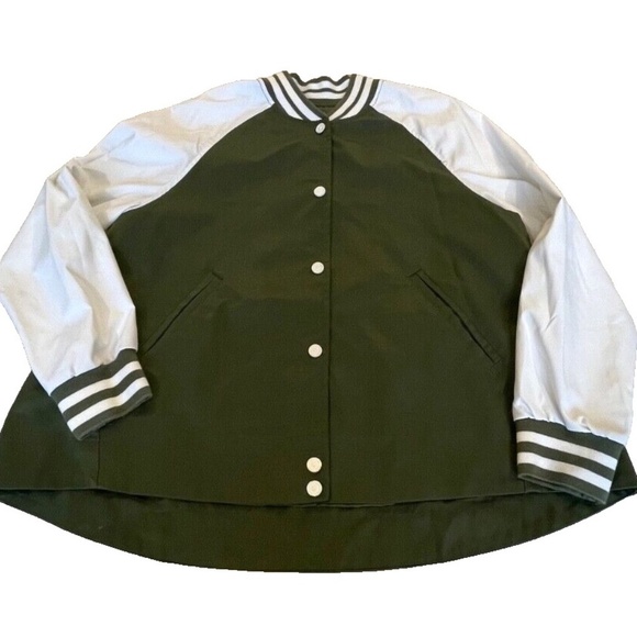 Hunter for Target Collab Women's A-Line Varsity Jacket; Green/White; Size M - Picture 1 of 4